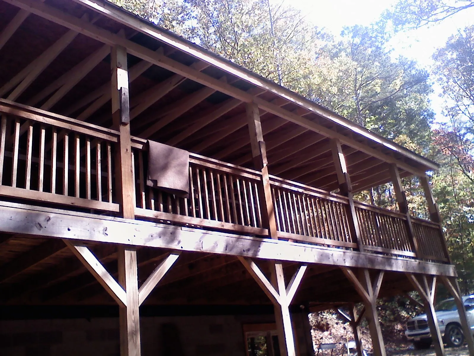 Timber framing under a new elevated porch and deck — Roof Leak Repair in Simpson by Roofing Brothers
